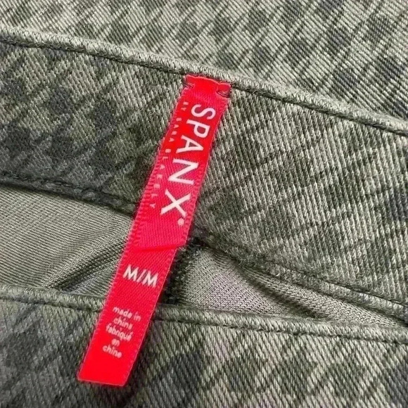 SPANX Jean-ish Ankle Leggings Skinny Pants Houndstooth Size Medium - Picture 10 of 12